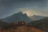 Theodore Emile Achille, Mountain Cabin, Oil on canvas