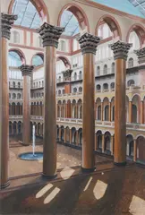 MaryEtta Thorn, Old Pension Building, Oil on board