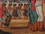 Ted Schuyler, Indian Dance, Oil on board