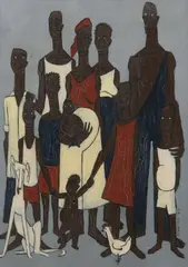 Don Higgins, Family Group, Oil on board