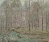 Woods by American School, Oil on canvas, sold Sep 2007