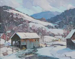 Robert Shaw Wesson, The Lazy River, Oil on canvas board