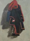 American School, Untitled, THE REGIMENTAL COAT, oil on board