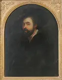American School, Untitled, PORTRAIT OF MAN WITH BLACK HAT AFTER RUBENS, oil on canvas