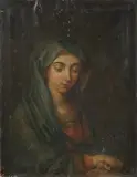 The Virgin Reading a Prayer Book by Italian School, THE VIRGIN READING A PRAYER BOOK, oil on canvas, sold Sep 2007