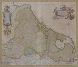 Frederic de Wit, MAP OF PART OF GERMANY, (Provinciarum Germaniae Inferioris) Amsterdam, Engraving with hand-coloring