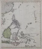 Tobias Mayer, MAP OF THE PHILIPPINES AND THE MOLUCCAN ISLANDS, (Carte es Indes Orientales, les Iles de Sondes, l'Archipel des Phillipines et les Iles Moluques), published by the Heirs of Homann, Etching with handcoloring