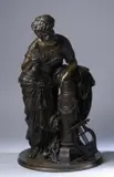 Classical Figure with Book and Lyre by Jean-Louis Grégoire, Bronze with dark brown patina, sold Sep 2007