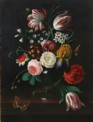 Erich Josef Dogarth, Floral Still Life with Tulips, Oil on panel