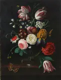 Erich Josef Dogarth, Floral Still Life with Tulips, Oil on panel