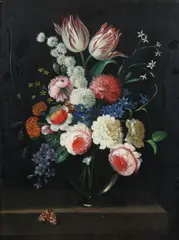 Erich Josef Dogarth, Floral Still-Life with Roses, Oil on panel