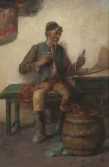 Konstantin Trutovsky, The Musician'S Reward, Oil on canvas