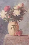 Untitled by French School, ROSES IN A WHITE VASE, oil on board, offered Sep 2007