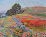 WILDFLOWERS IN PROVENCE, illegibly signed by French School, Oil on canvas, sold Sep 2007