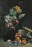 Untitled by French School, STILL LIFE WITH SPRING FLOWERS AND ORANGES, oil on canvas, sold Sep 2007