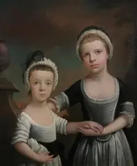 English School, Untitled, PORTRAIT OF MARY AND CATHERINE VAUTIER, oil on canvas