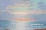 Marine Sunset by Wellington Jarad Reynolds, Oil on board, sold Sep 2007