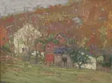 Ernest D. Roth, Connecticut Hillside, Oil on board