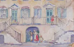 A Bit of Old Charleston by Rachel Hartley, Gouache on paper mounted on board, sold Sep 2007