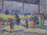 Rachel Hartley, Farmer'S Market Scene, FARMER'S MARKET SCENE, oil on canvas board