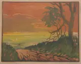 German School, Road to the Sea, Color woodblock print