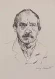 Lovis Corinth, SELBSTBILDNES DES KüNSTLERS IN FRONTALANSICHT ( SELF PORTRAIT OF THE ARTIST FROM THE FRONT ), 1920, (Schwartz, 408), Lithograph