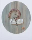 Dimitri Mihailov, Still Life with Horseshoe, Watercolor on paper