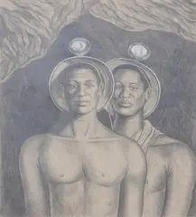 Ben Harper, Two Miners, Pencil heightened with white