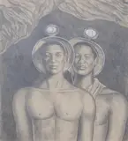 Ben Harper, Two Miners, Pencil heightened with white