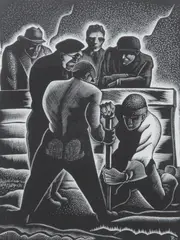 Dan Rico, Bystanders, Wood engraving