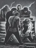 Dan Rico, Bystanders, Wood engraving