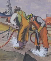 Ben Harper, Rock Drillers, Watercolor on paper