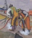 Ben Harper, Rock Drillers, Watercolor on paper