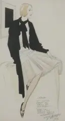 Russell Patterson, Model Pose, Ink and watercolor on paper