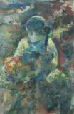 Marie Wilner, Portrait of Woman, Mixed media on paper