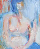 Dina Werfel, Blue Orange Girl, Oil on canvas