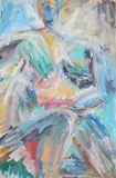 Dina Werfel, Abstract Figure, Oil on canvas