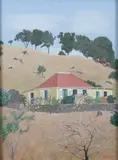 Margot Ferra, Yellow Hacienda, Oil on masonite