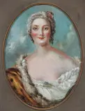 Untitled by French School, PORTRAIT OF WOMAN IN FUR STOLE, oil on canvas, sold Nov 2007