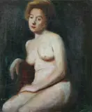 Female Nude by American School, FEMALE NUDE, oil on canvas, offered Nov 2007