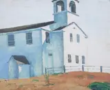 Kelsey Saint, Church, Acrylic on board