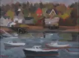 Kevin M. Broad, View of Bass Harbor, Oil on canvas