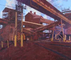 John Charles Roach, Conveyor Belts, Acrylic on masonite