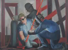 J. Westergom, Steel Workers, Oil on canvas