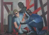 J. Westergom, Steel Workers, Oil on canvas