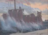 Robert R. Young, Mon Valley Steel, Oil on canvas board
