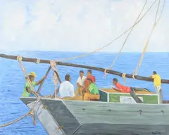 Henry Olson, Boating, Oil on canvas