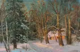 F. Ferruzza, Winter Scene, Oil on canvas
