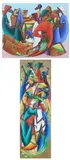 Fritz Rock, PRODUCE MARKET and THE FRUIT BEARERS: TWO WORKS, each signed lower right, Oil on canvas - First: 20 in. x 24 in., second: 48 in. x 16 in
