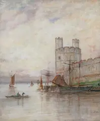Adolph Ragon, Castle Harbor, Oil on canvas